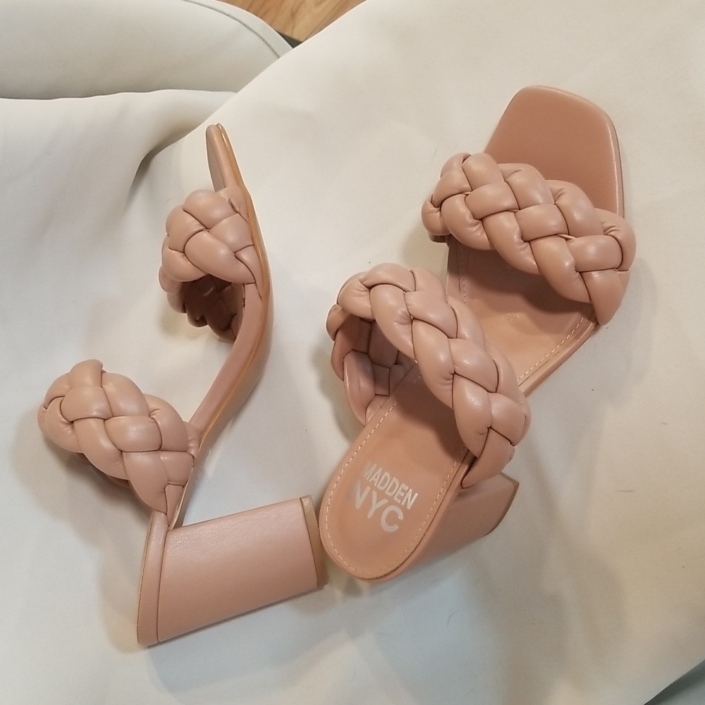 Madden NYC braided backless sandal Blush Color NWoT womens size 8 - Picture 2 of 5